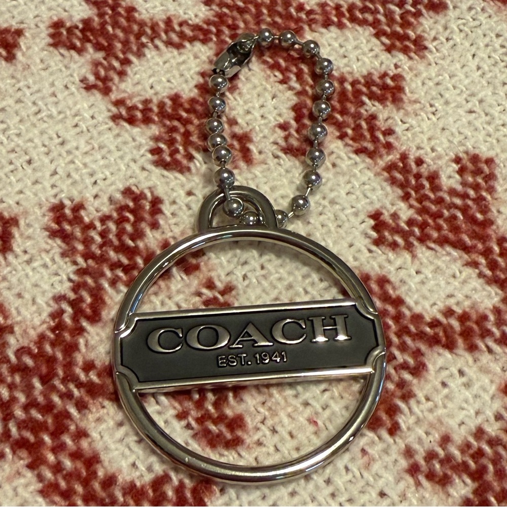 Coach Silver and Black Enamel Keychain, Like New Condition - Picture 6 of 7